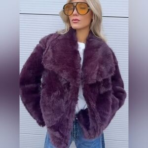 Faux fur Plush Deep Purple Teddy Jacket